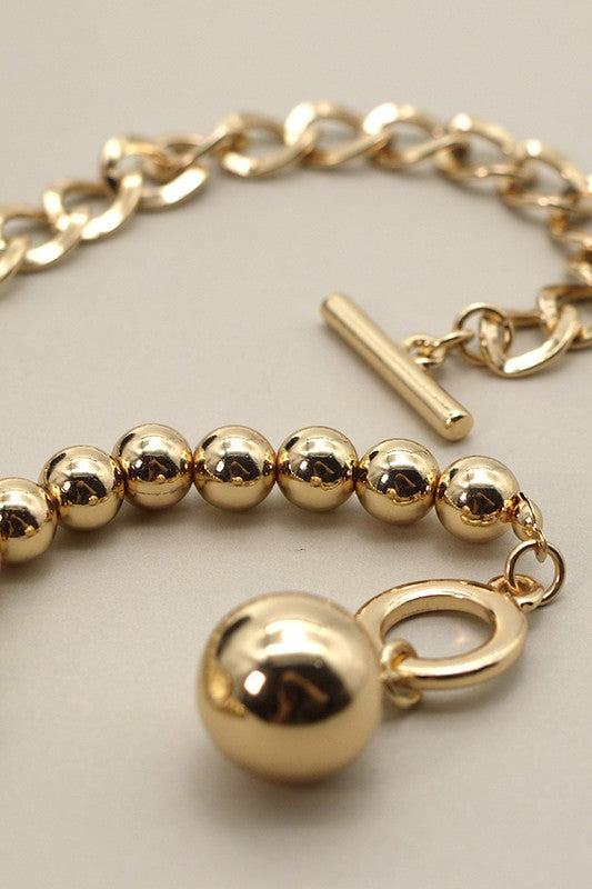 Mix Chain Toggle Closure Necklace