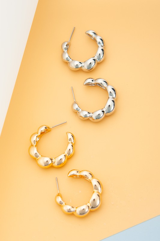 Twist Bubble Hoop Earrings