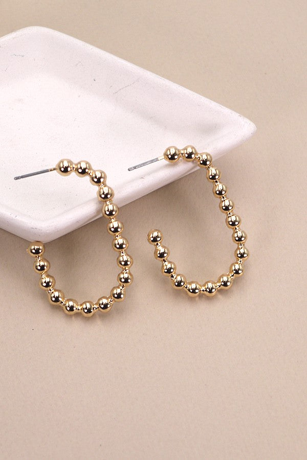 Geo Ball Hoop Earrings