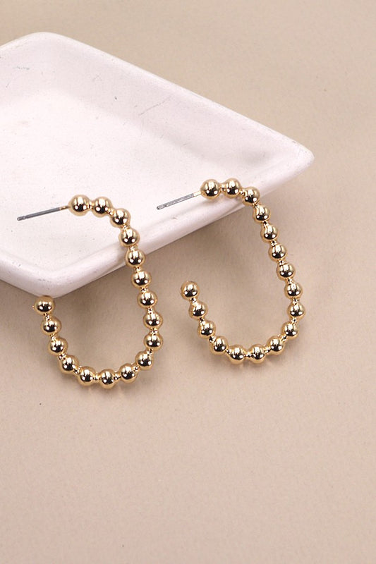 Geo Ball Hoop Earrings