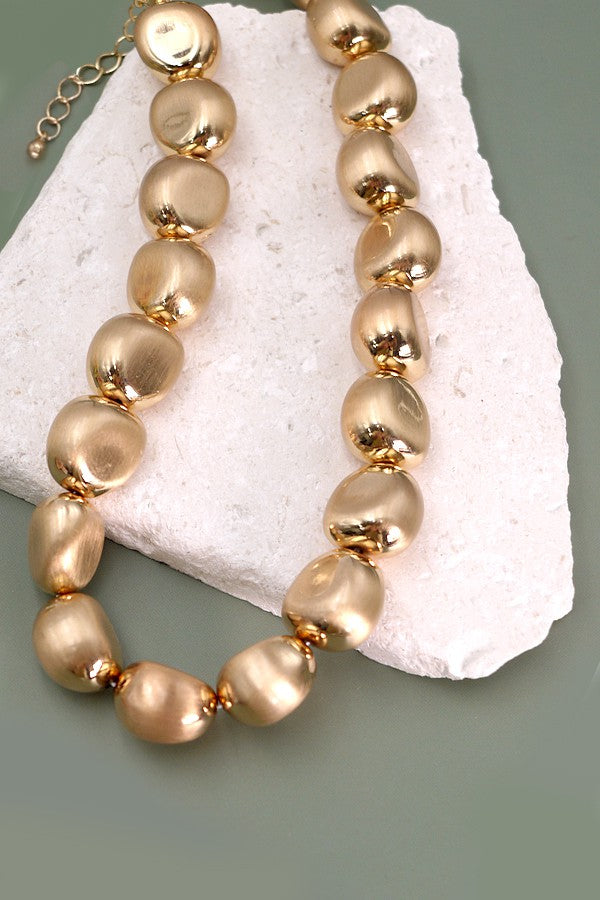 Irregular Shape Chunky Beaded Necklace