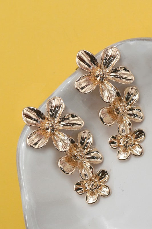 Flower Cascade Drop Earrings