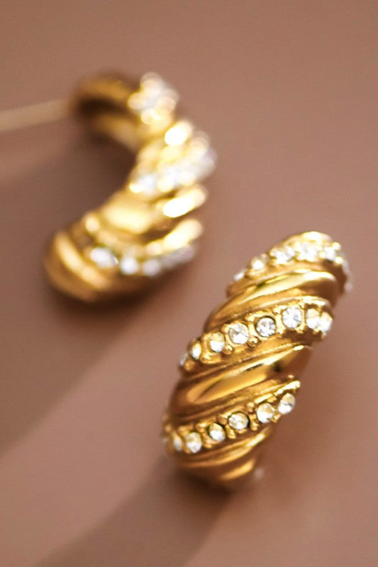 Rhinestone Teardrop Earrings