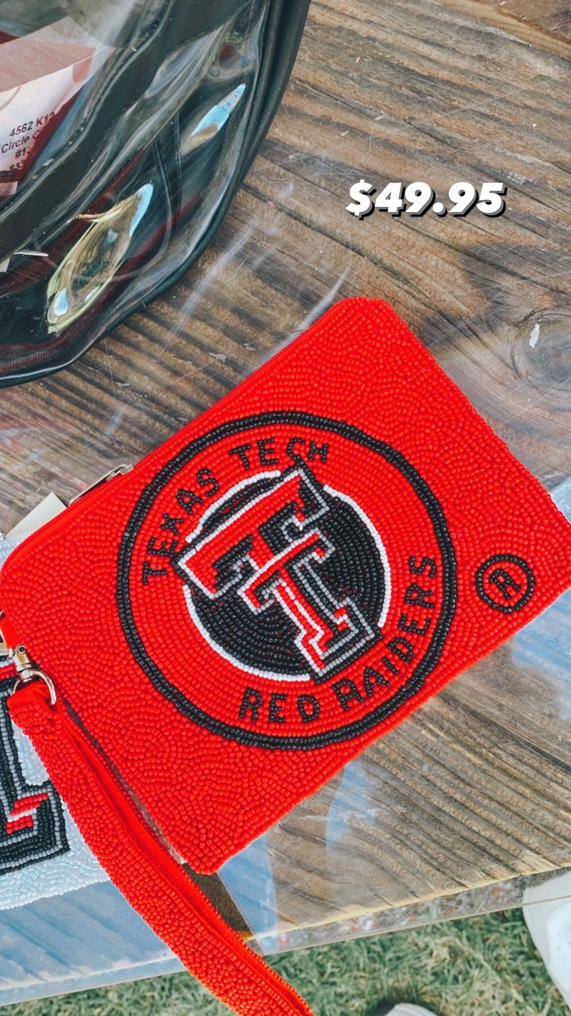 Texas Tech Beaded Wristlet