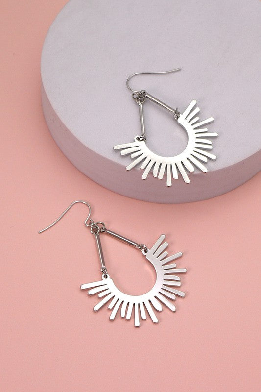 Sunburst U Drop Earrings