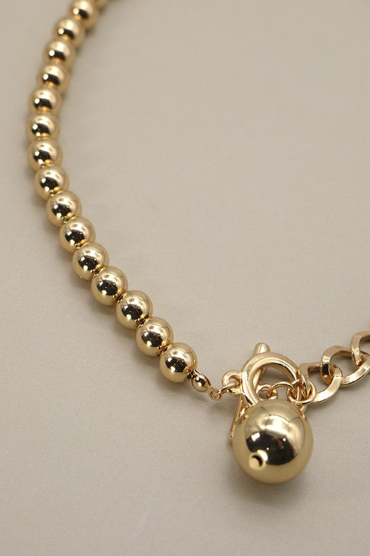 Mix Chain Toggle Closure Necklace