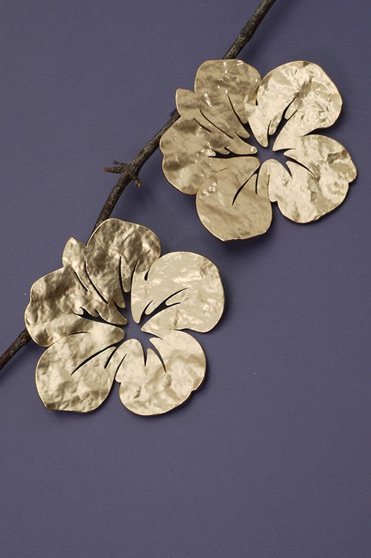 Hammered Matte Flower Earrings