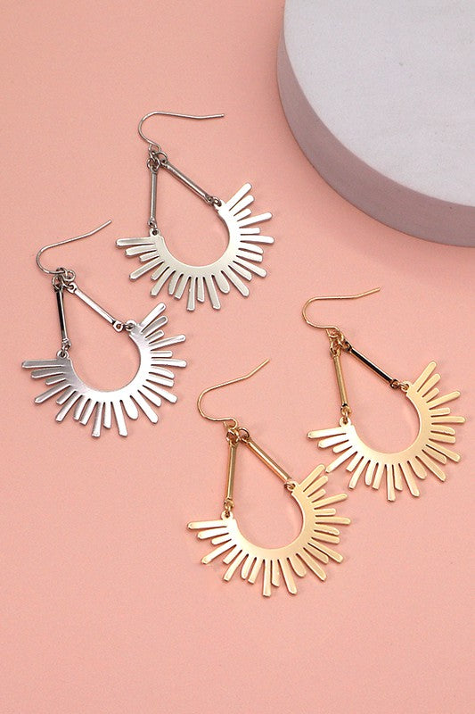 Sunburst U Drop Earrings