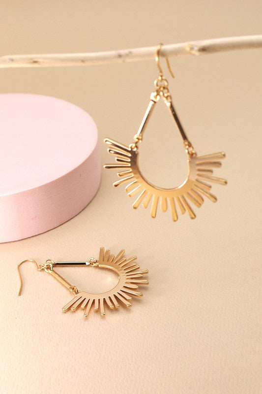 Sunburst U Drop Earrings