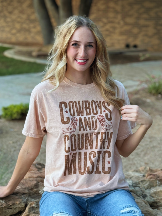 Cowboys and Country Music Washed T-Shirt