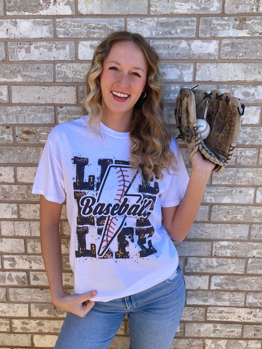Baseball Life Lightening Bolt T-Shirt