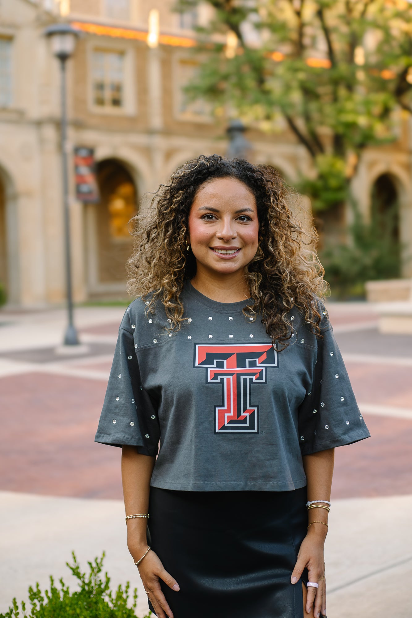 Double T Rhinestone T-Shirt