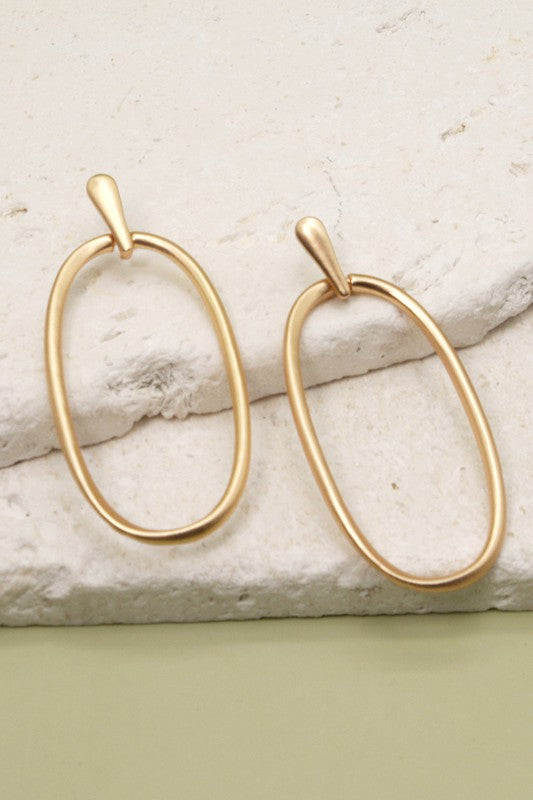 Large Oval Drop Earrings