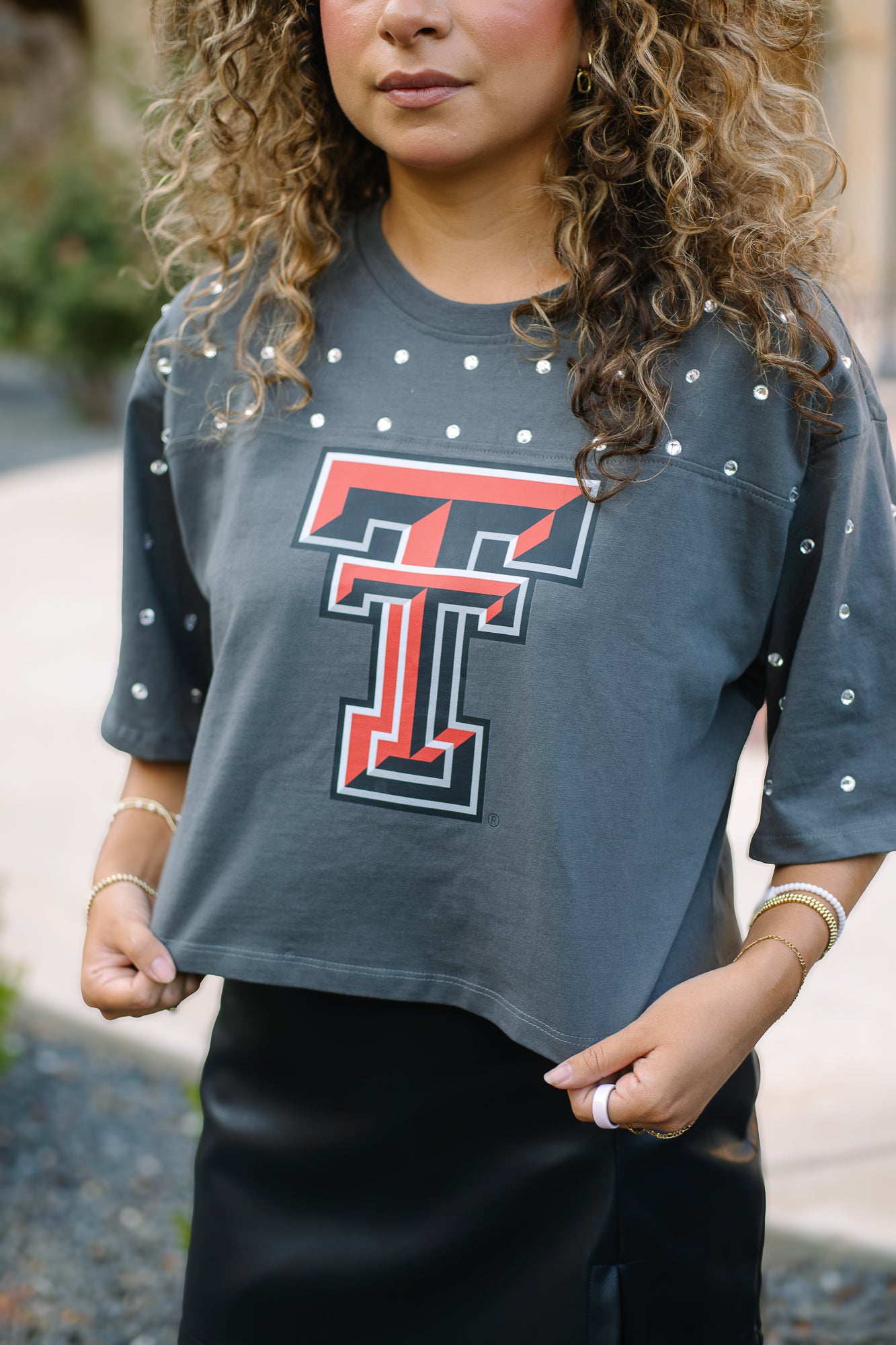 Double T Rhinestone T-Shirt