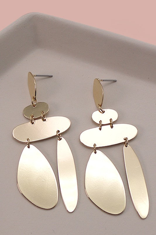 Off Shape Geo Linear Drop Earrings
