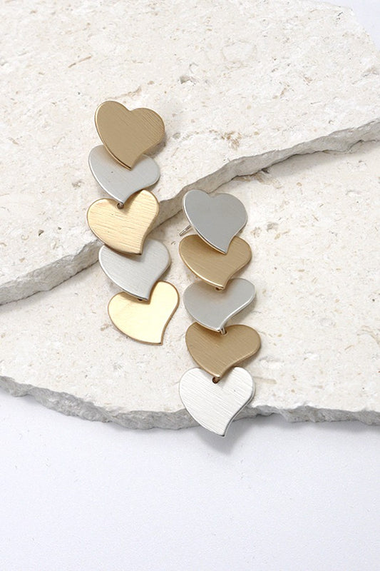 Multi Heart Layer Drop Earrings