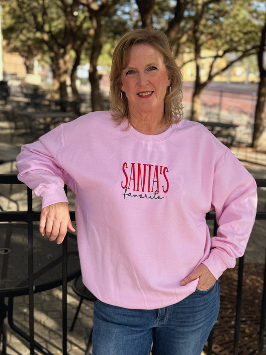 Santa's Favorite Embroidered Sweatshirt