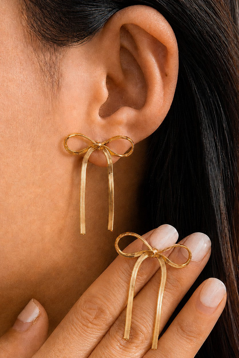 Bow Snake Chain Earrings