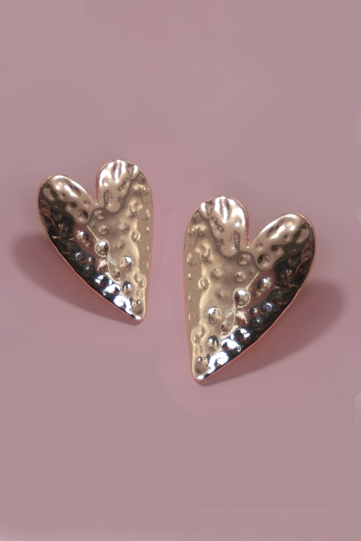 Hammered Heart Earrings