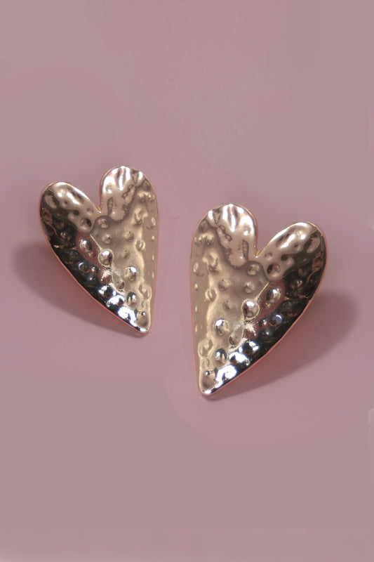 Hammered Heart Earrings