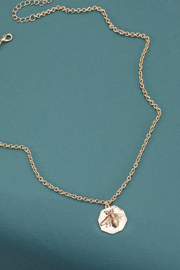 Bumblebee Octagon Charm Necklace