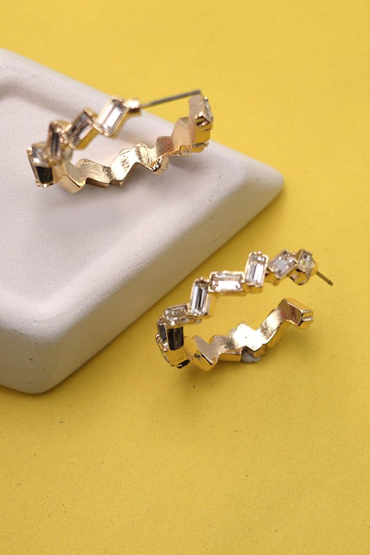 Baguette Hoop Earrrings