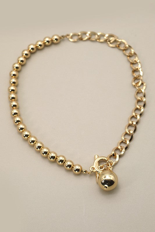 Mix Chain Toggle Closure Necklace