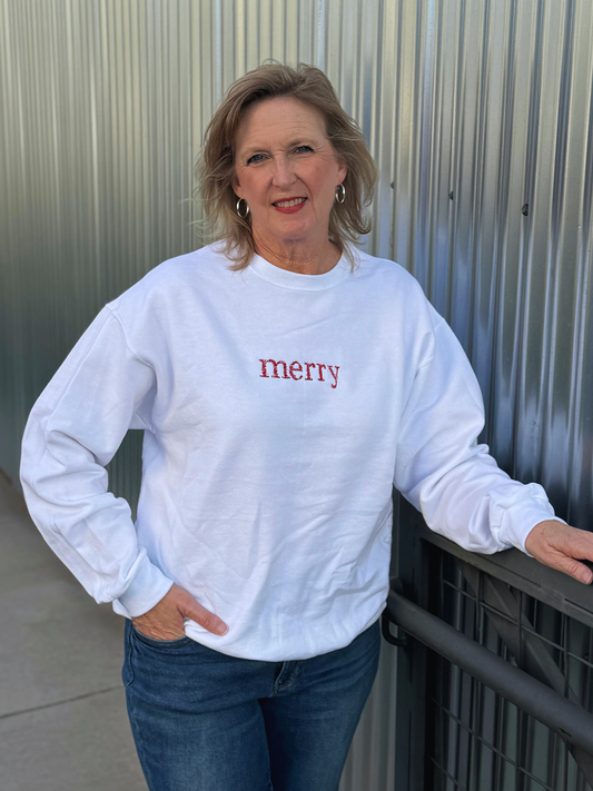 Merry Embroidered Sweatshirt