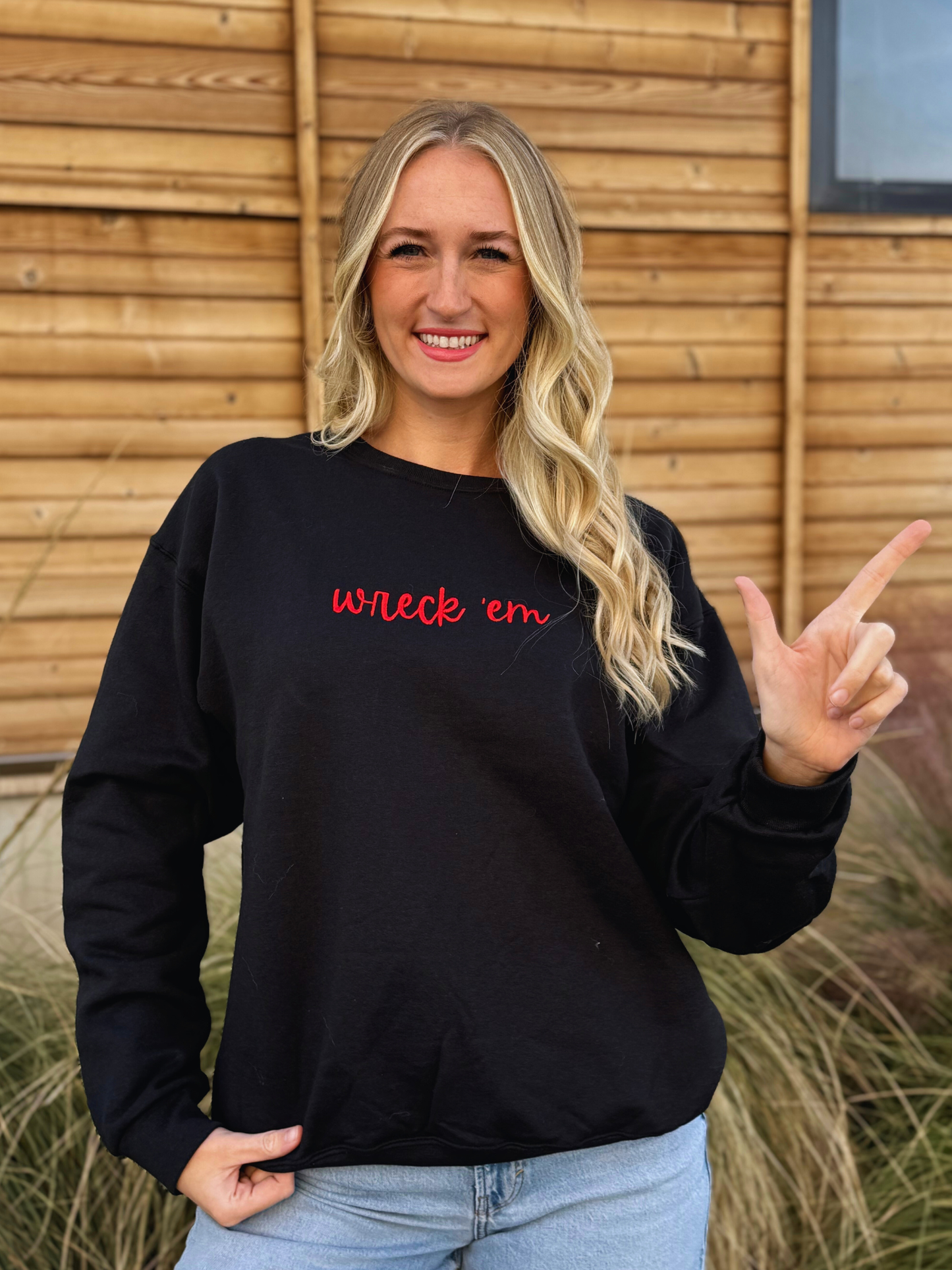 Wreck 'Em Embroidered Sweatshirt