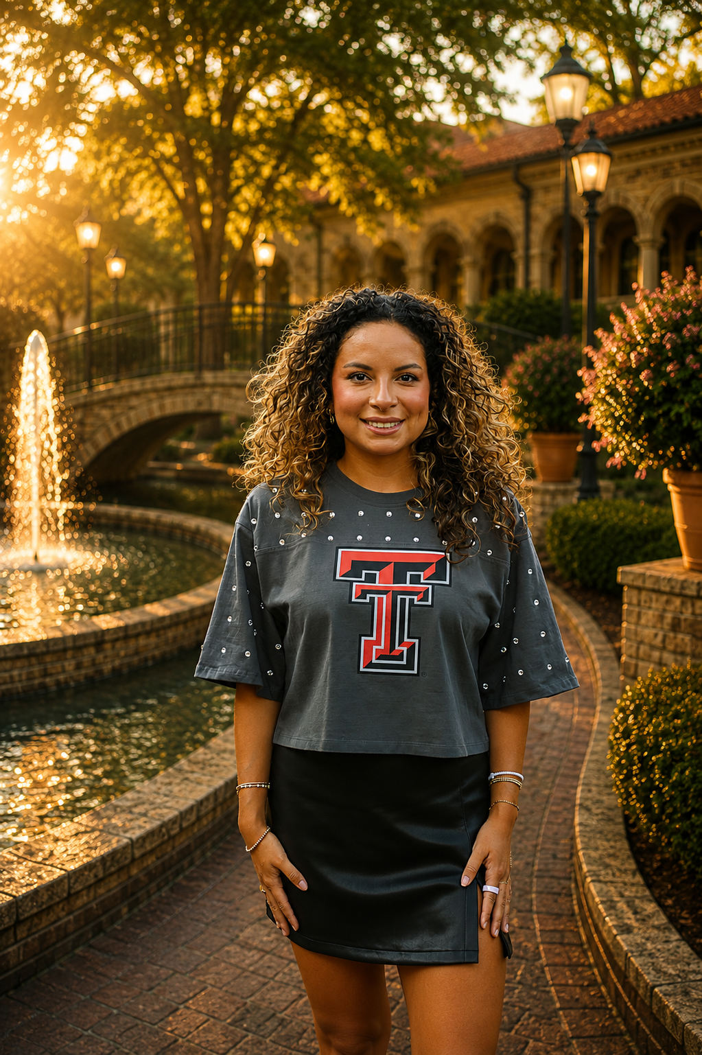Double T Rhinestone T-Shirt