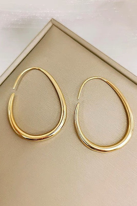 Elongated Hoop Earrings