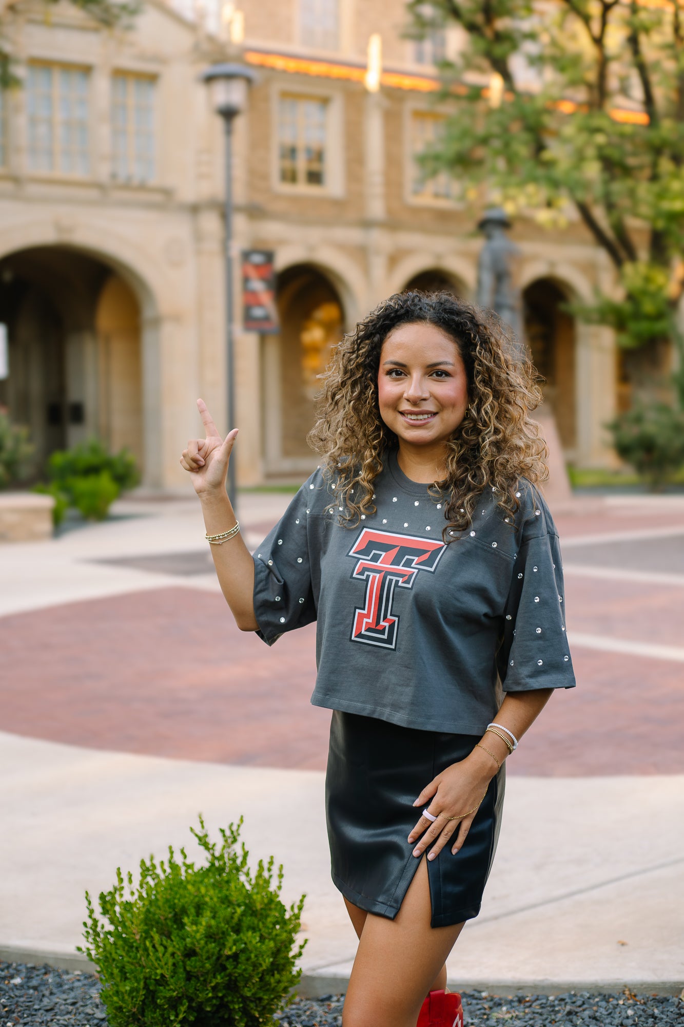 Double T Rhinestone T-Shirt