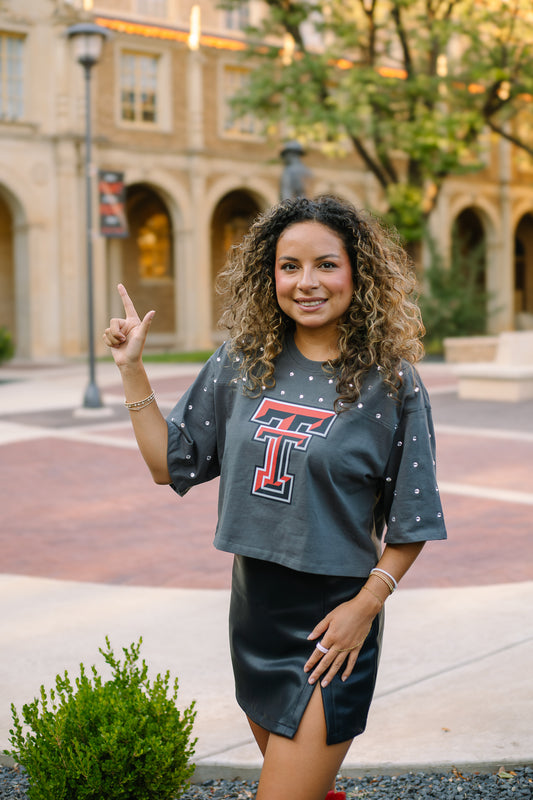 Double T Rhinestone T-Shirt
