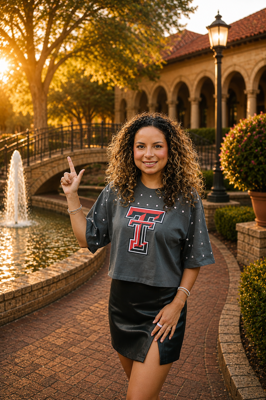Double T Rhinestone T-Shirt