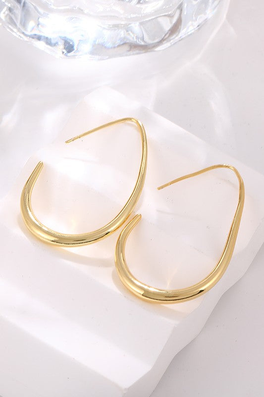 Elongated Hoop Earrings