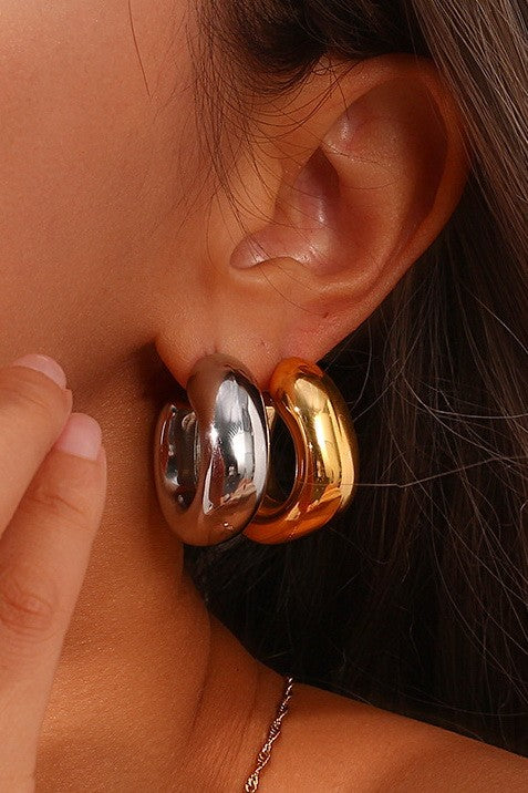 Bubble Square Hoop Earrings