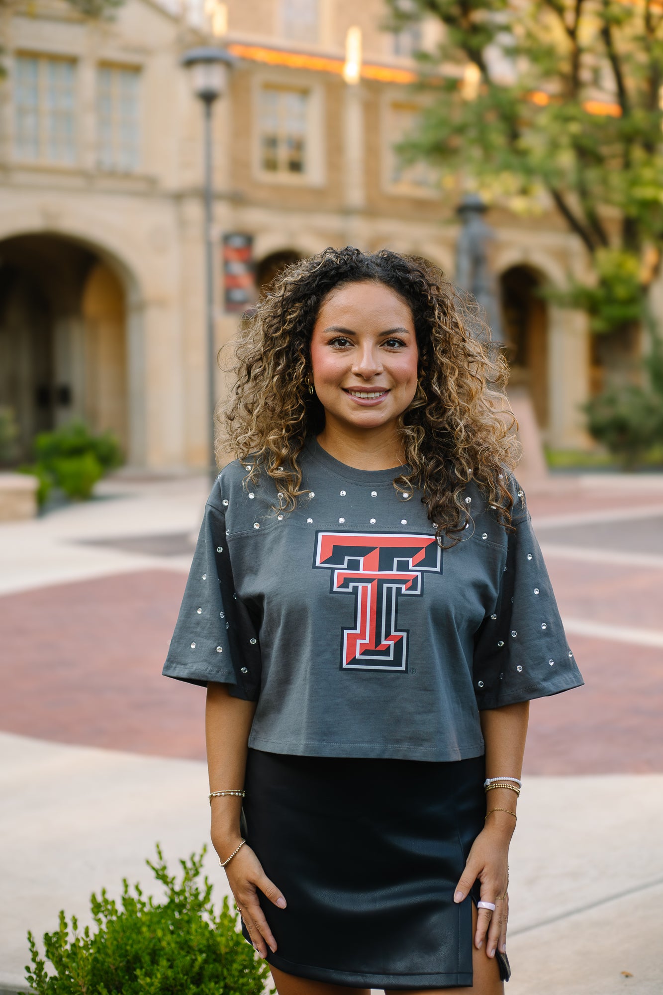 Double T Rhinestone T-Shirt